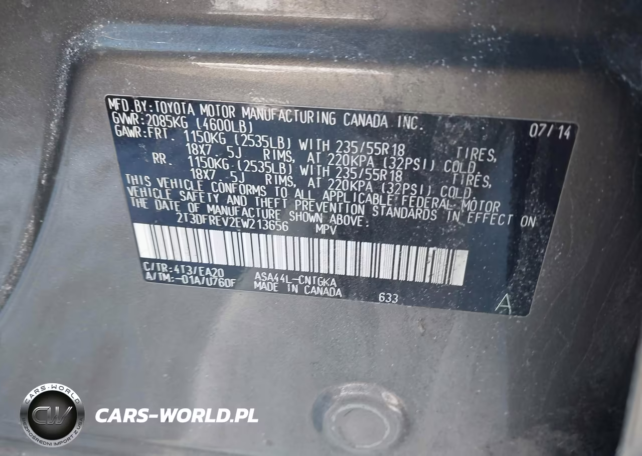 2014 Toyota Rav4 Limited VIN:2T3DFREV2EW213656 - 9