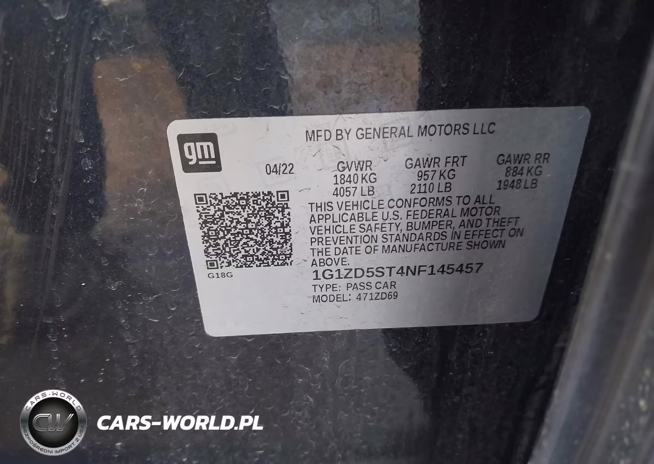 2022 Chevrolet Malibu Fwd Lt VIN:1G1ZD5ST4NF145457 - 9