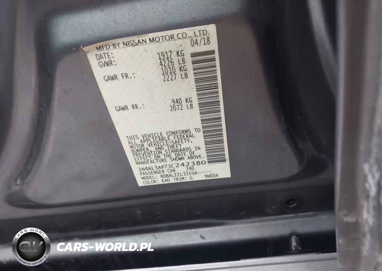 2018 Nissan Altima 2.5 Sv VIN:1N4AL3AP7JC242380 - 9