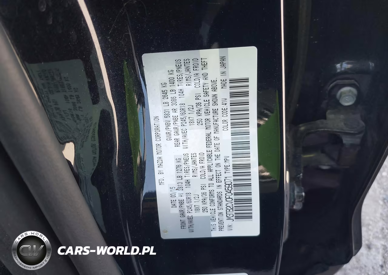 2015 Mazda Cx-9 Touring VIN:JM3TB2CV0F0459071 - 9
