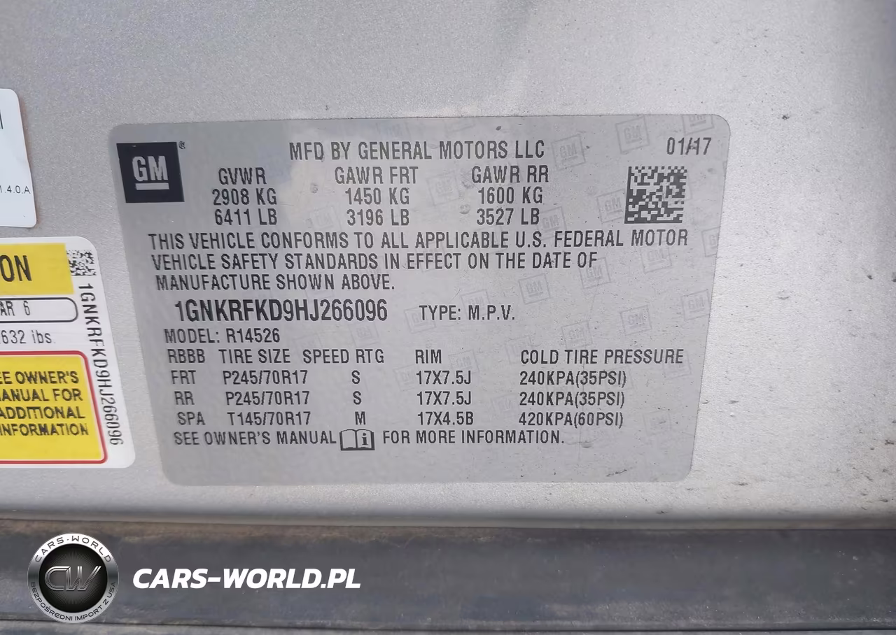 2017 Chevrolet Traverse Ls VIN:1GNKRFKD9HJ266096 - 9