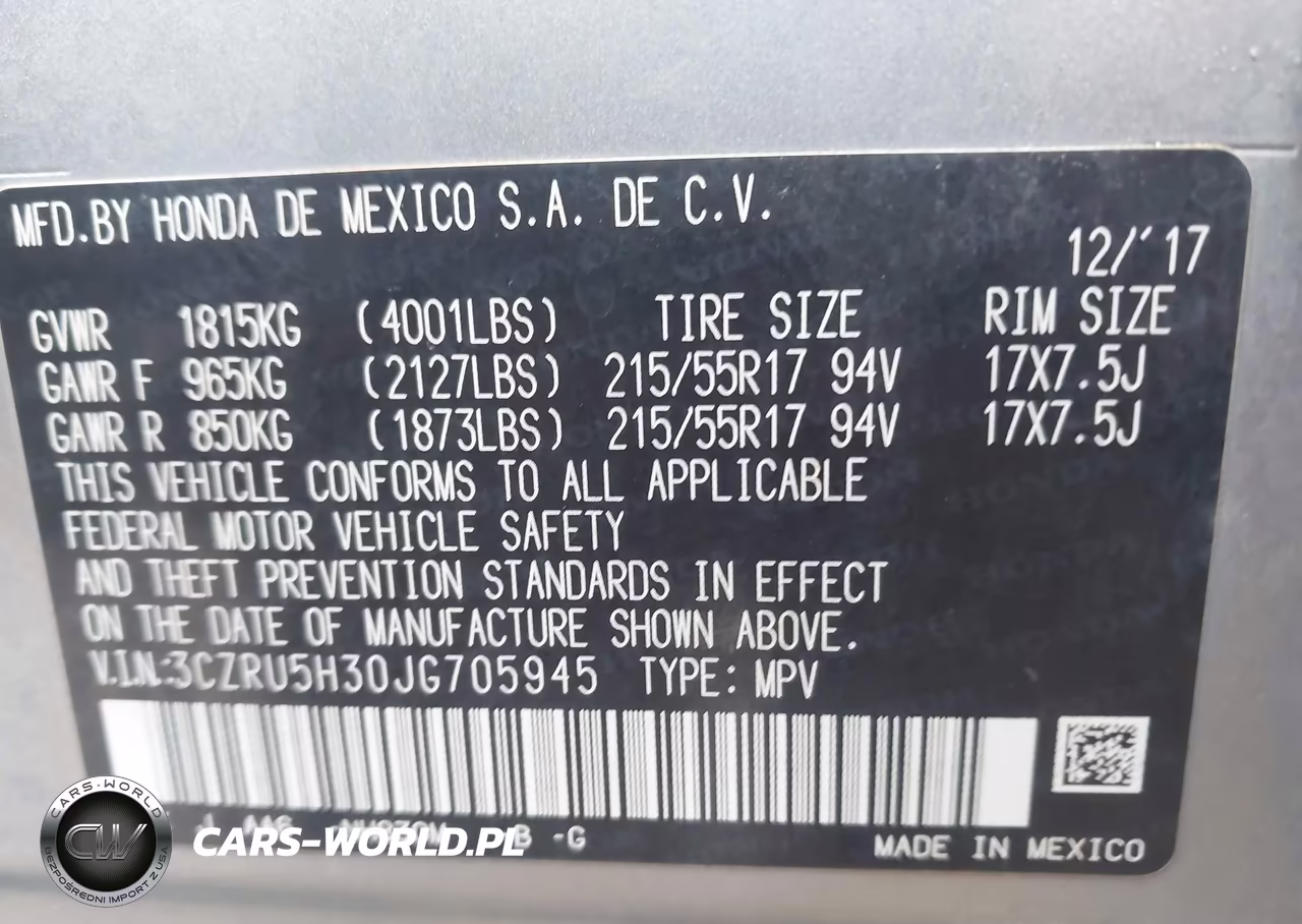 2018 Honda Hr-V Lx VIN:3CZRU5H30JG705945 - 9