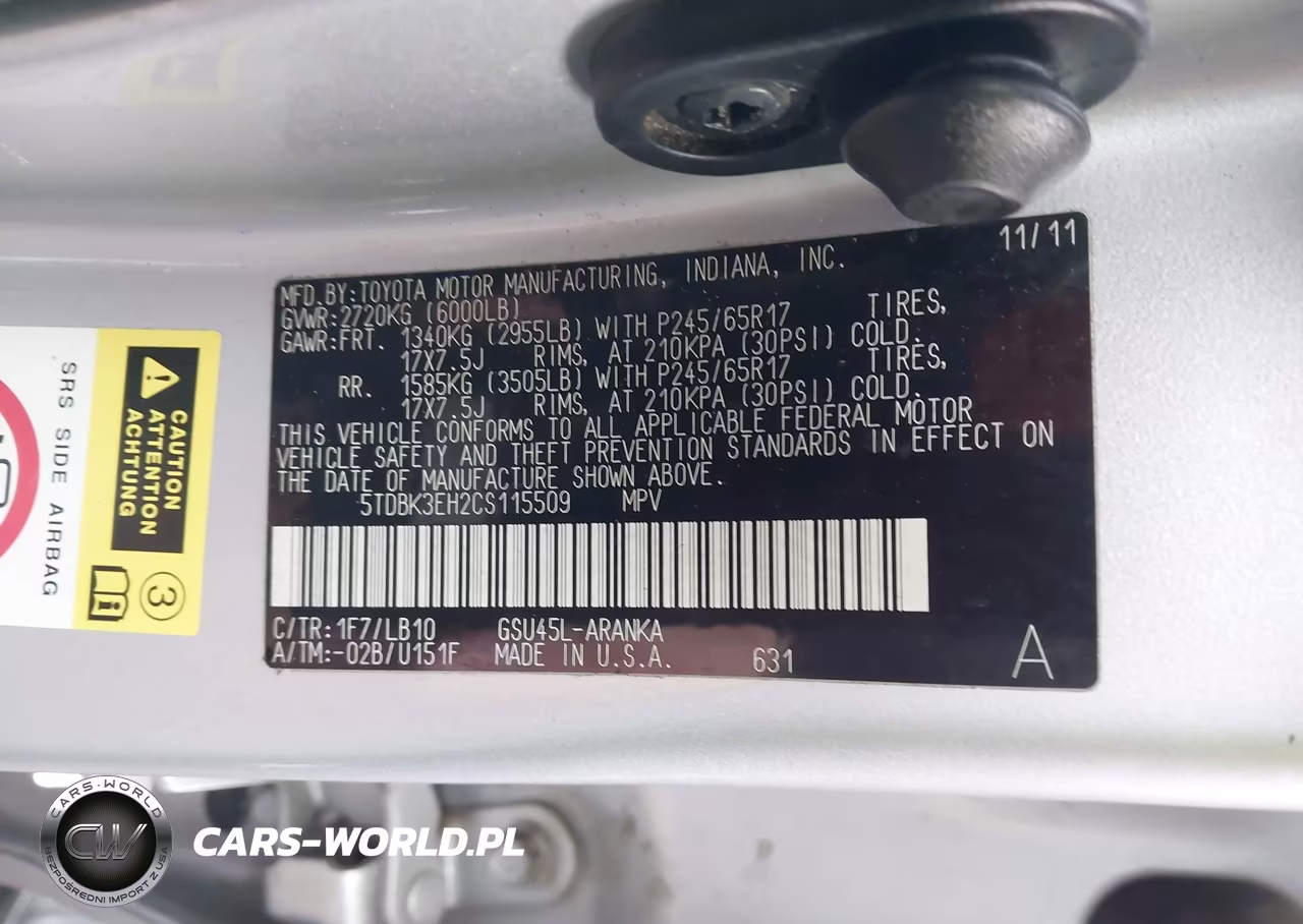 2012 Toyota Highlander Se V6 VIN:5TDBK3EH2CS115509 - 9