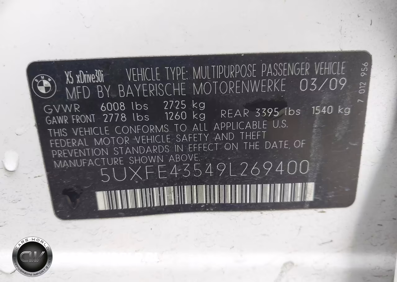 2009 BMW X5 xDrive30I VIN:5UXFE43549L269400 - 9