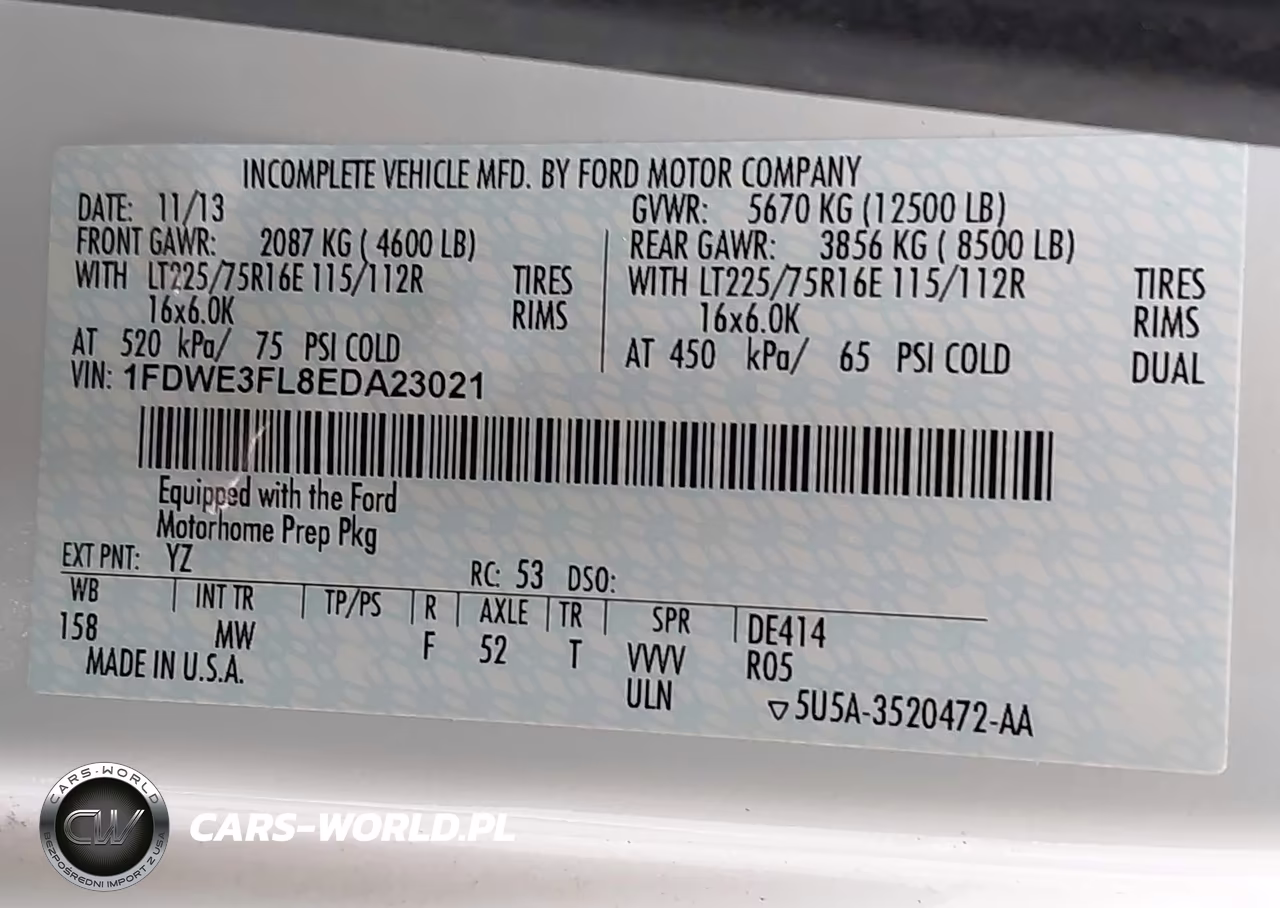 2014 Ford E-350 Cutaway VIN:1FDWE3FL8EDA23021 - 8