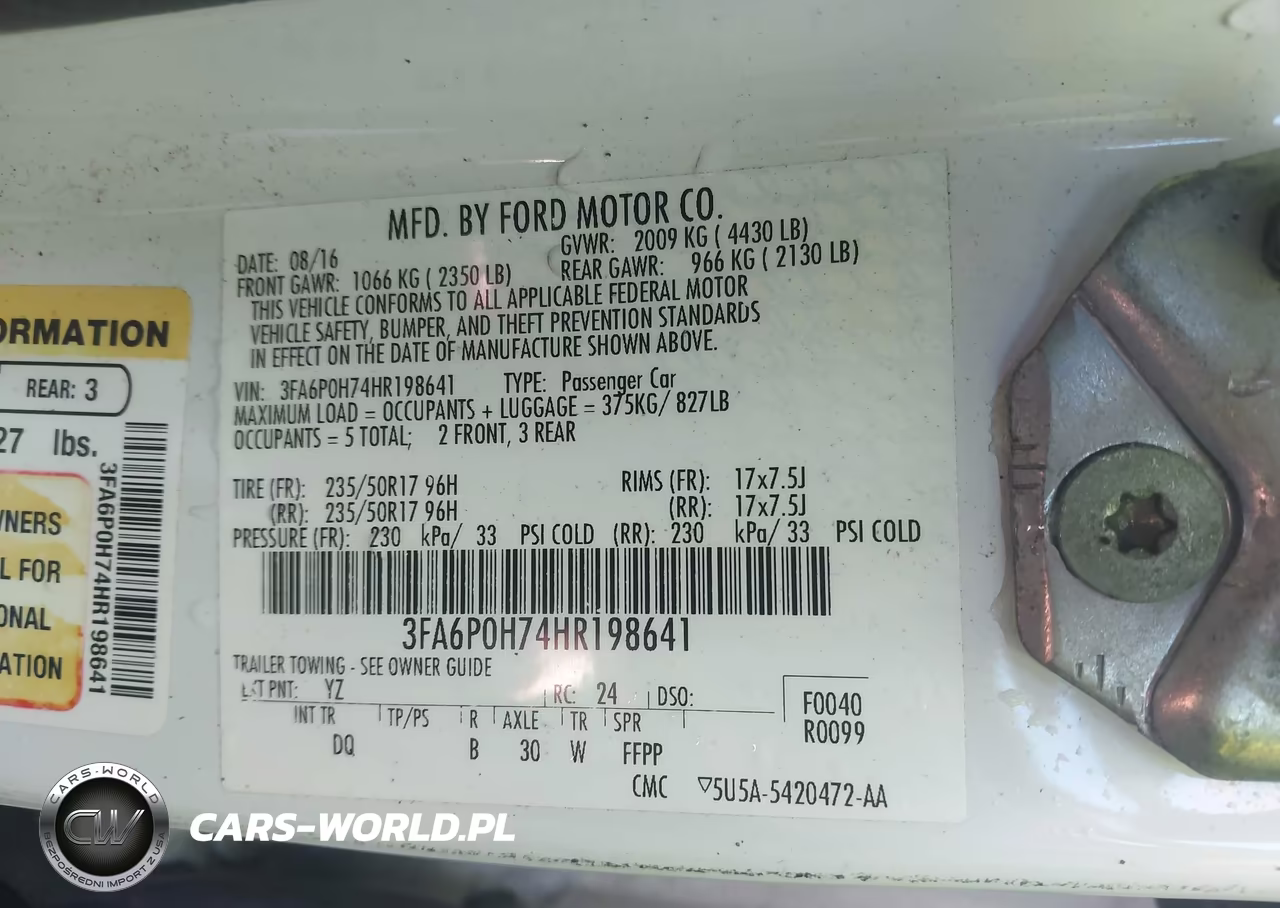 2017 Ford Fusion Se VIN:3FA6P0H74HR198641 - 9
