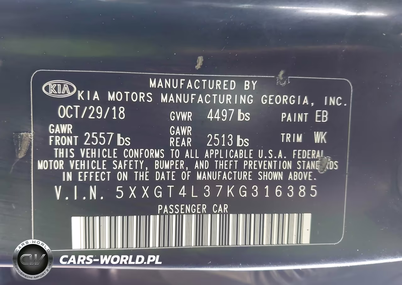 2019 Kia Optima Lx VIN:5XXGT4L37KG316385 - 9