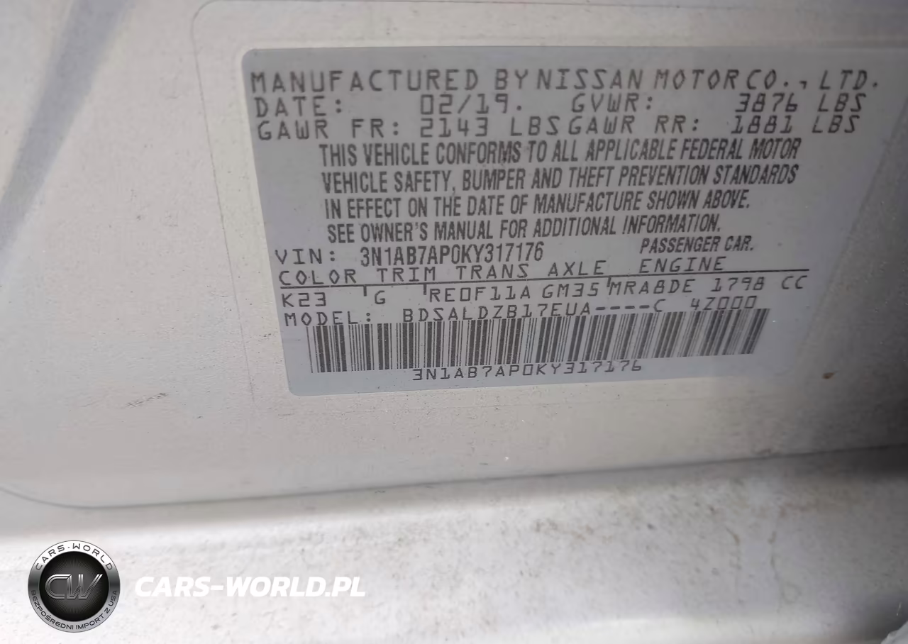 2019 Nissan Sentra Sv VIN:3N1AB7AP0KY317176 - 9
