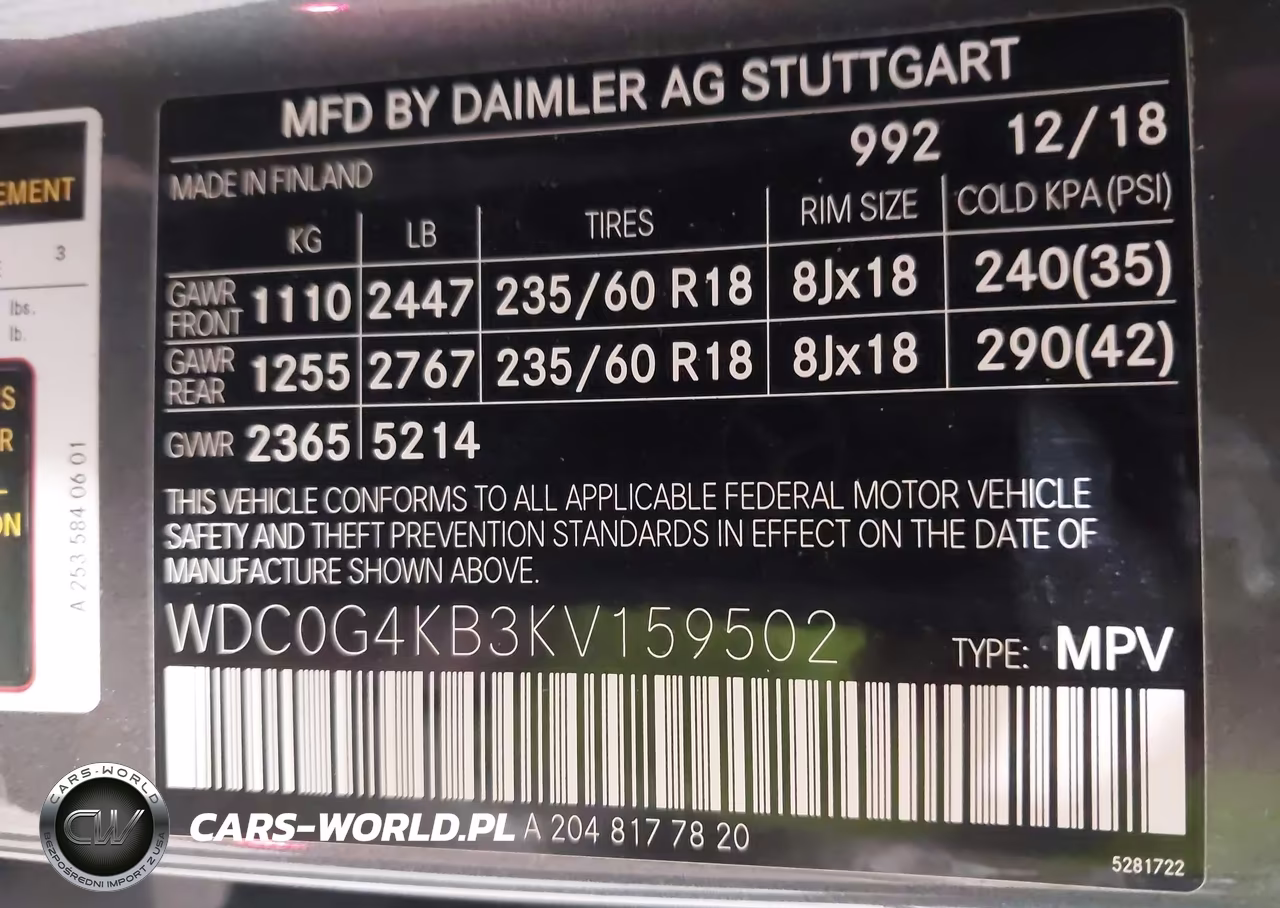 2019 Mercedes-Benz Glc 300 4Matic VIN:WDC0G4KB3KV159502 - 9
