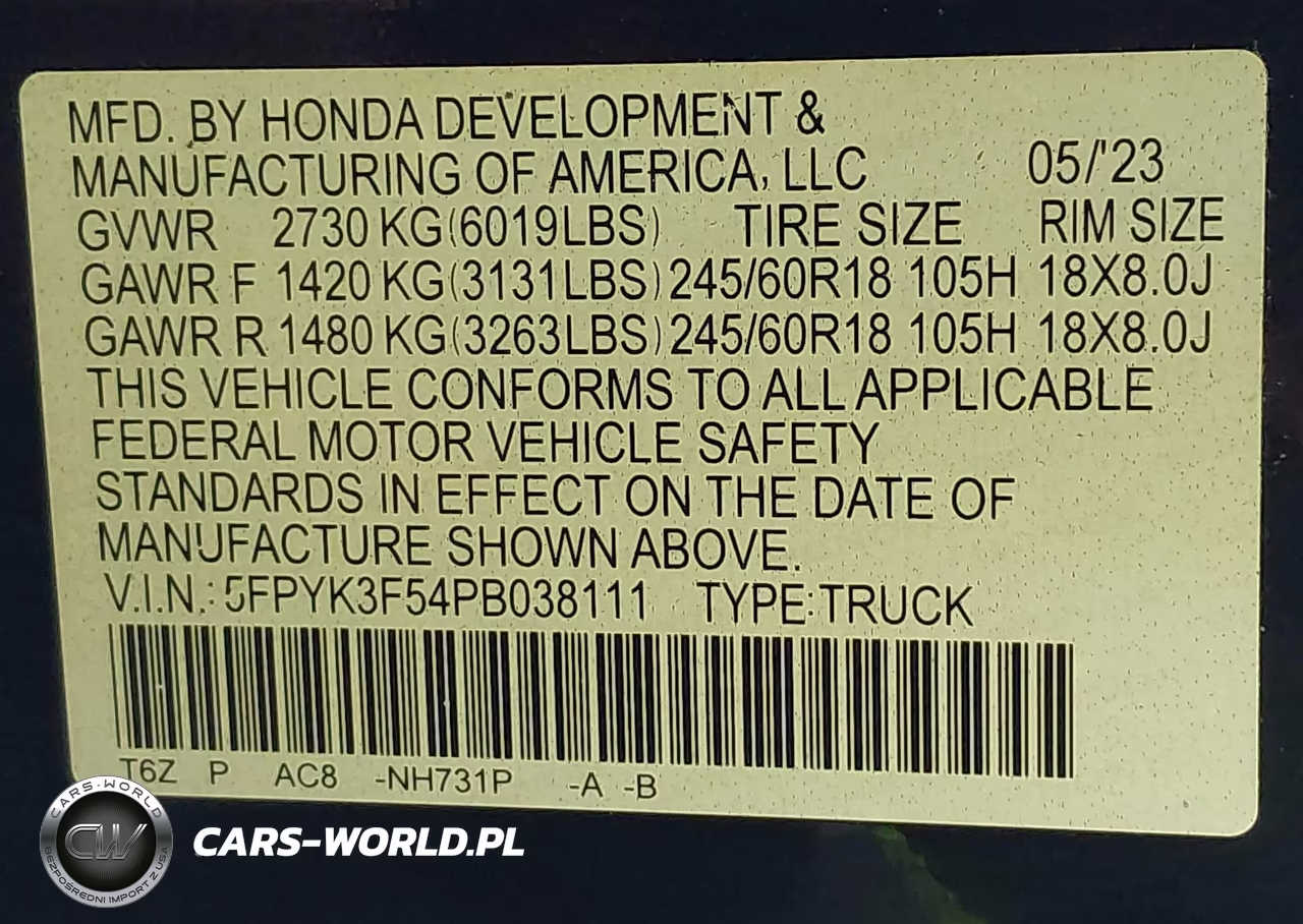 2023 Honda Ridgeline Rtl VIN:5FPYK3F54PB038111 - 9