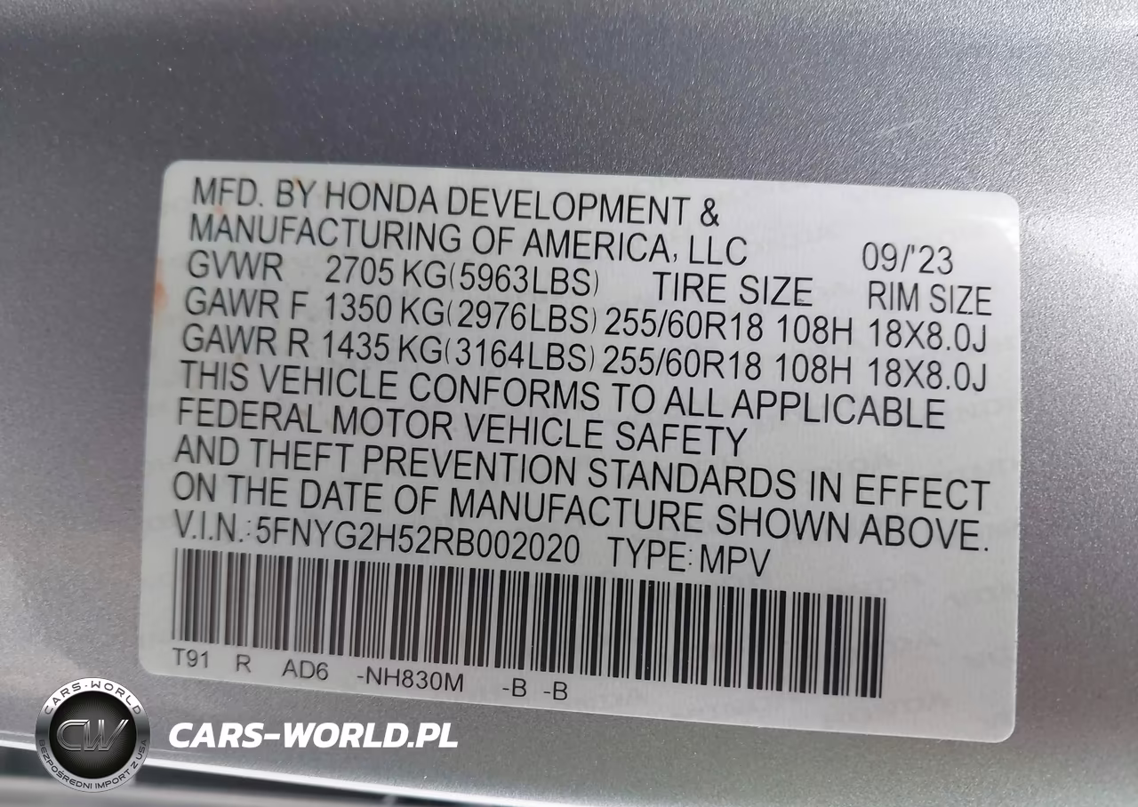 2024 Honda Pilot Ex-L 7 Passenger VIN:5FNYG2H52RB002020 - 9