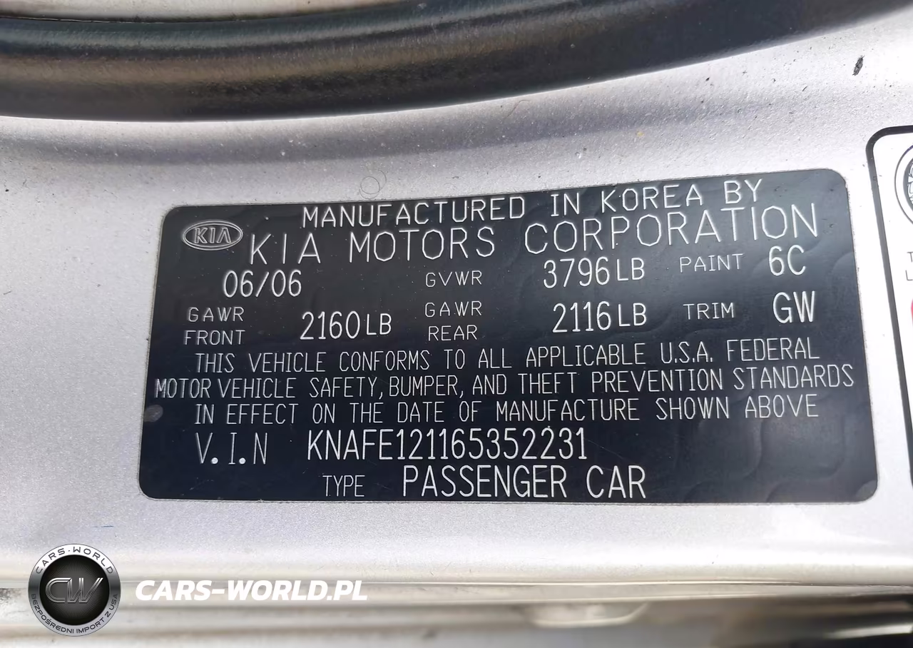 2006 Kia Spectra Ex-Lx-Sx VIN:KNAFE121165352231 - 9