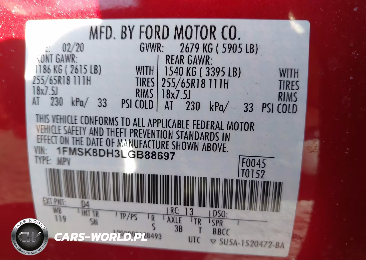 2020 Ford Explorer Xlt VIN:1FMSK8DH3LGB88697 - 9