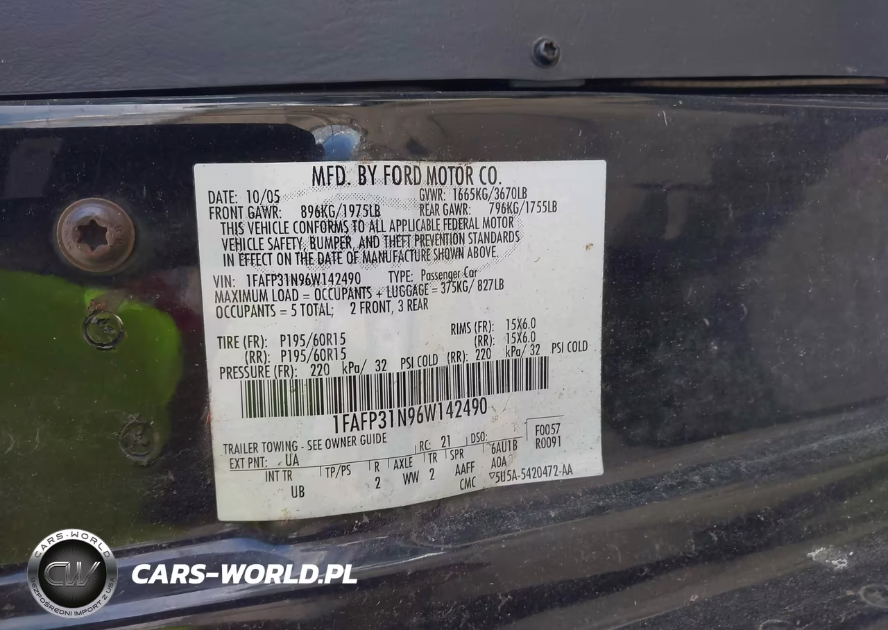 2006 Ford Focus Zx3 VIN:1FAFP31N96W142490 - 9