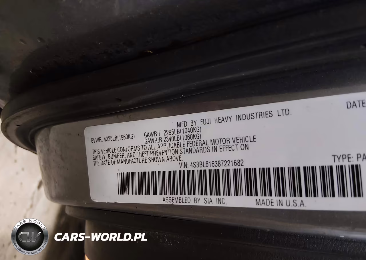 2008 Subaru Legacy 2.5I VIN:4S3BL616387221682 - 9