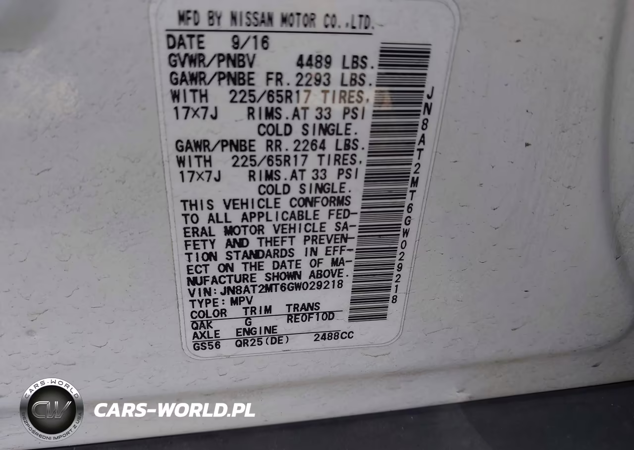 2016 Nissan Rogue S VIN:JN8AT2MT6GW029218 - 9