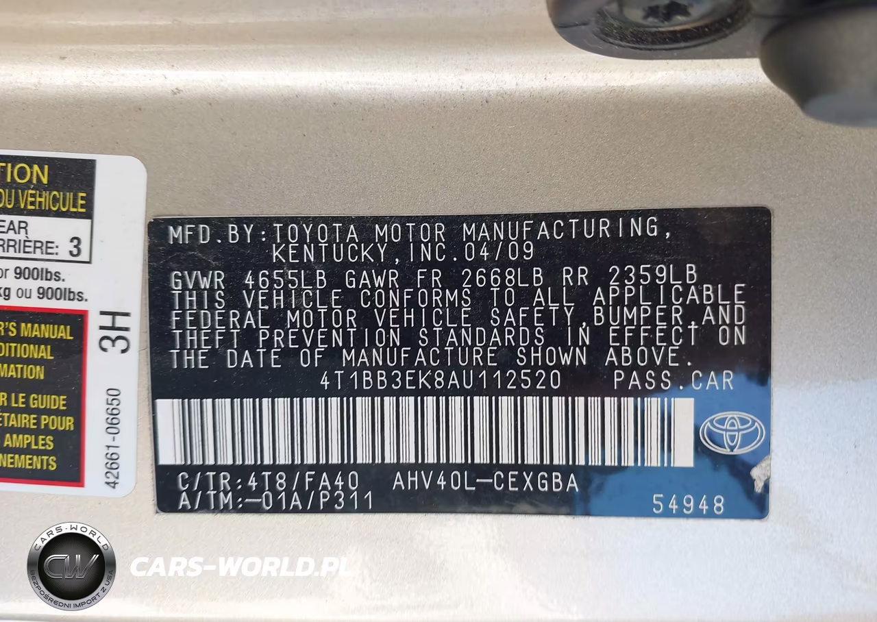 2010 Toyota Camry Hybrid VIN:4T1BB3EK8AU112520 - 9