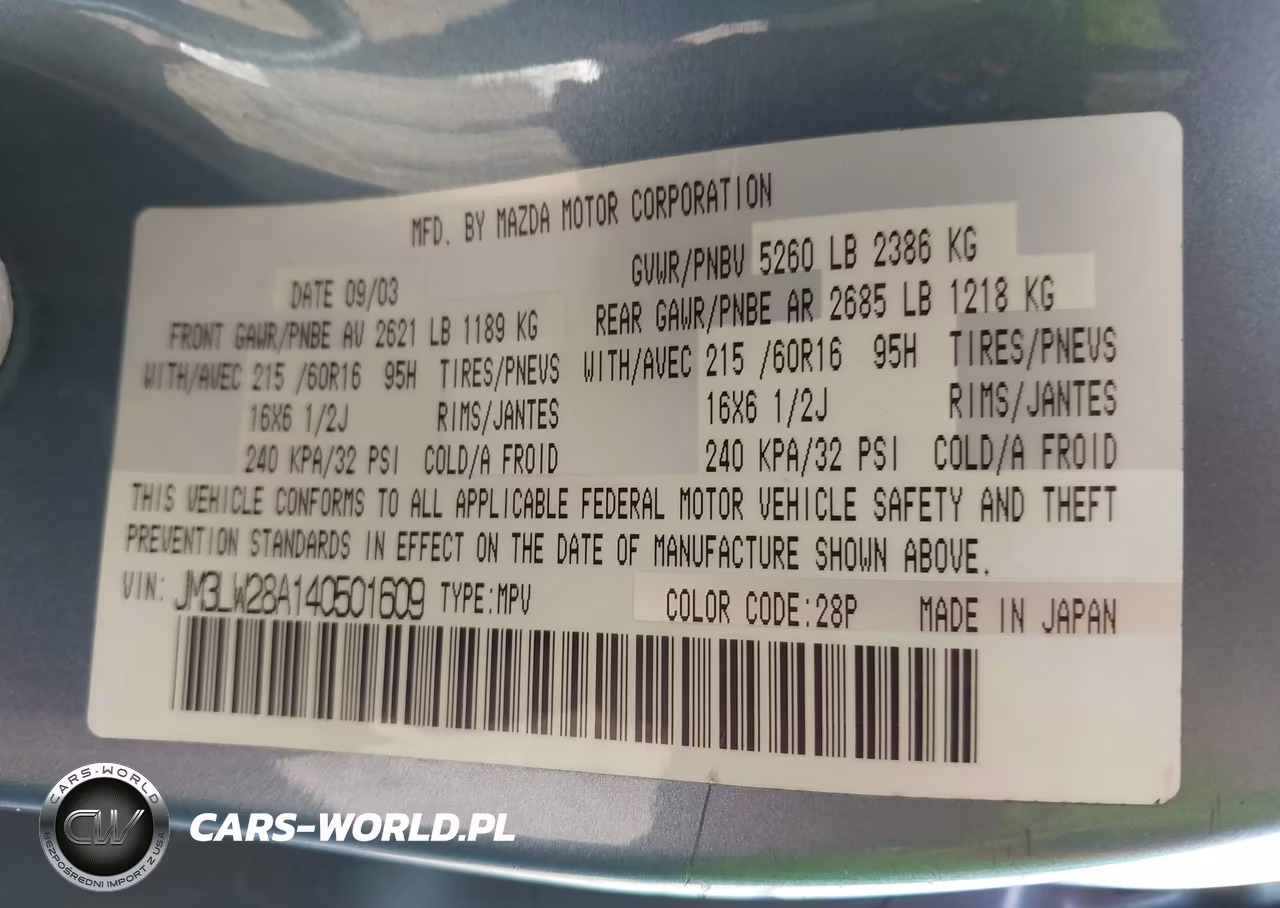 2004 Mazda Mpv Lx VIN:JM3LW28A140501609 - 9