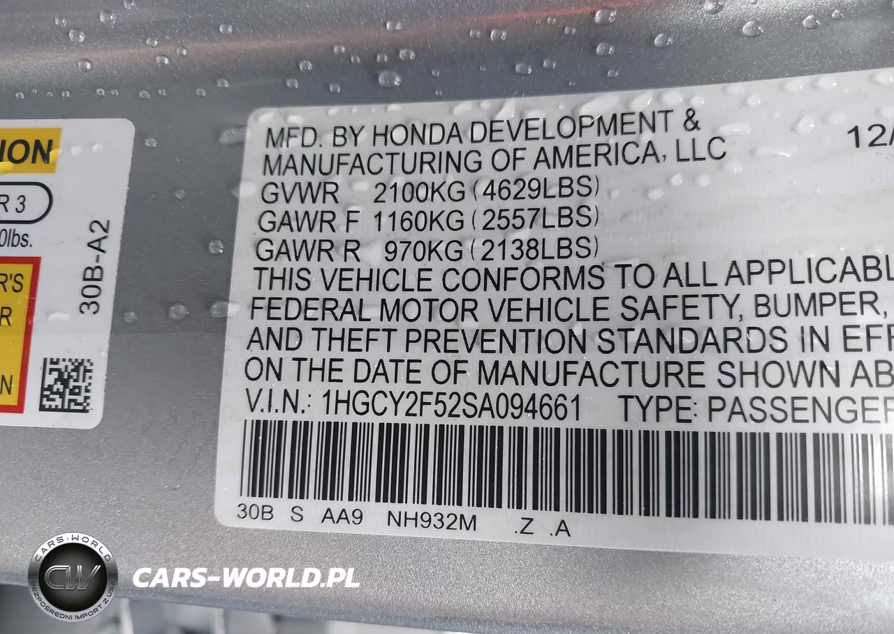 2025 Honda Accord Hybrid Sport VIN:1HGCY2F52SA094661 - 9