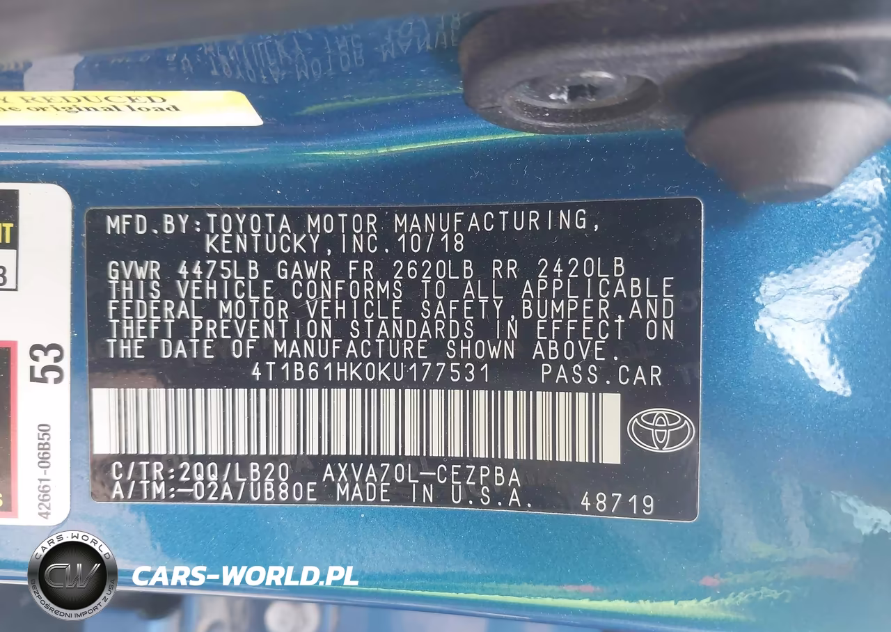 2019 Toyota Camry Xse VIN:4T1B61HK0KU177531 - 9