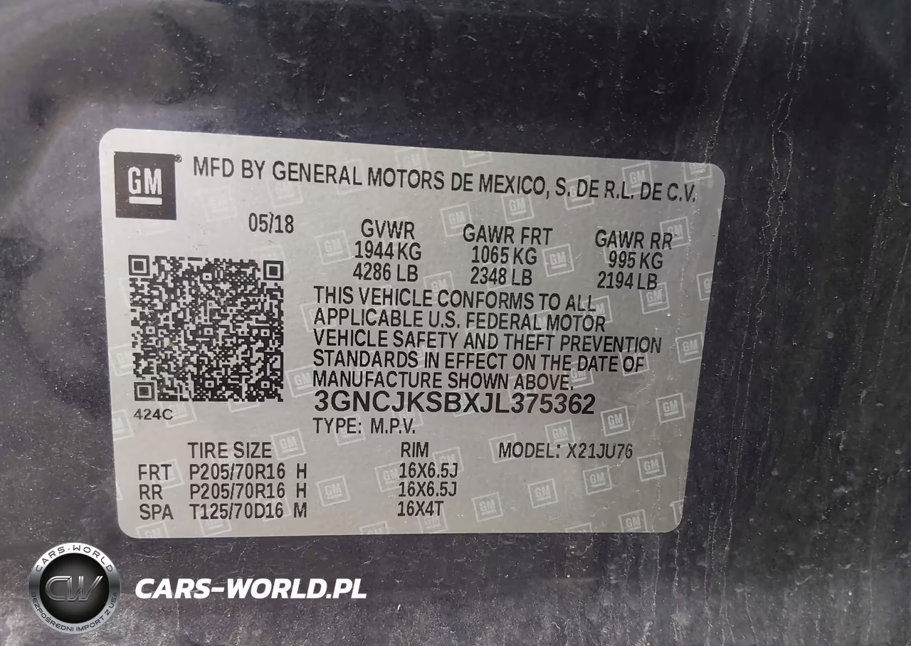 2018 Chevrolet Trax Ls VIN:3GNCJKSBXJL375362 - 9