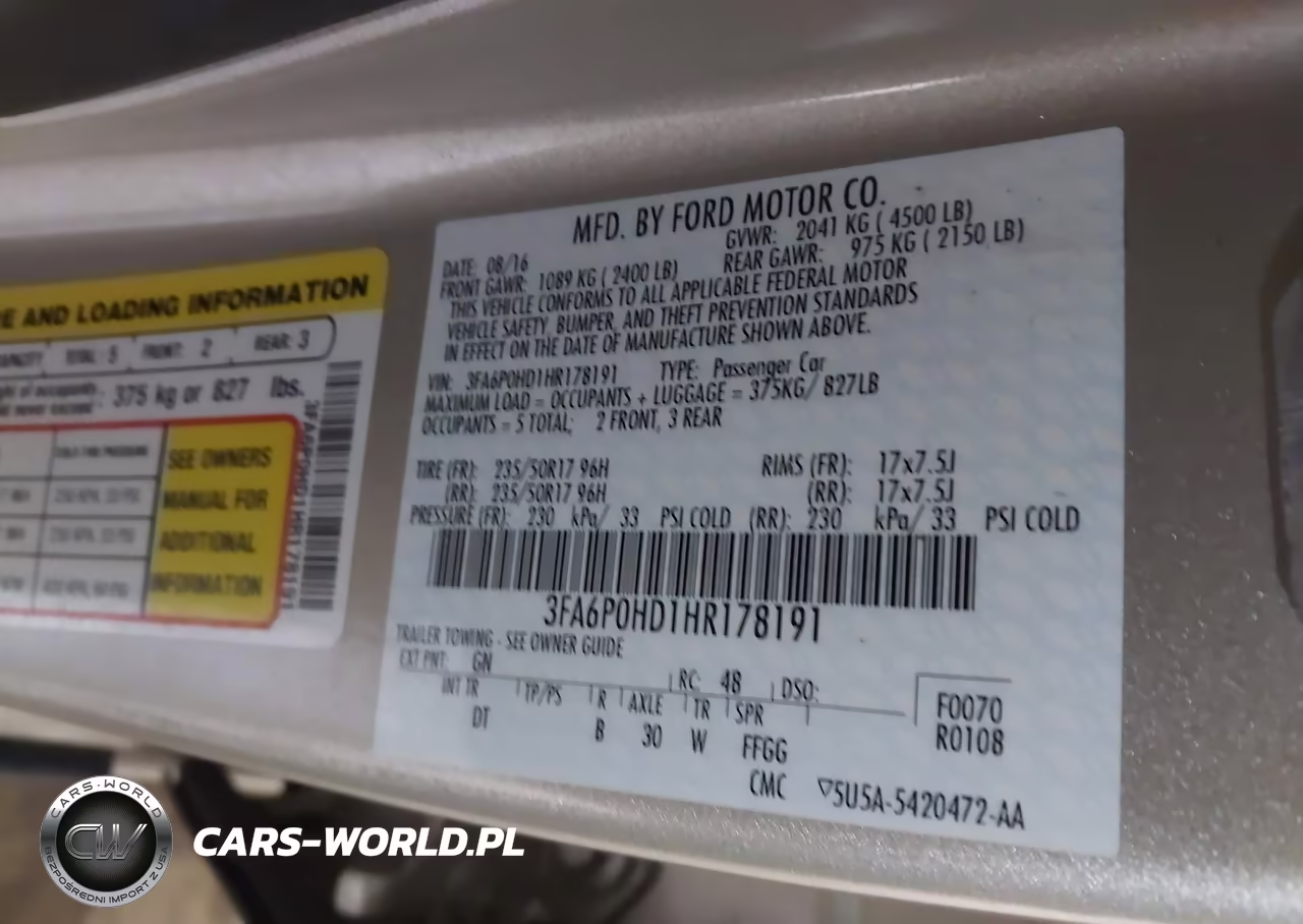 2017 Ford Fusion Se VIN:3FA6P0HD1HR178191 - 9