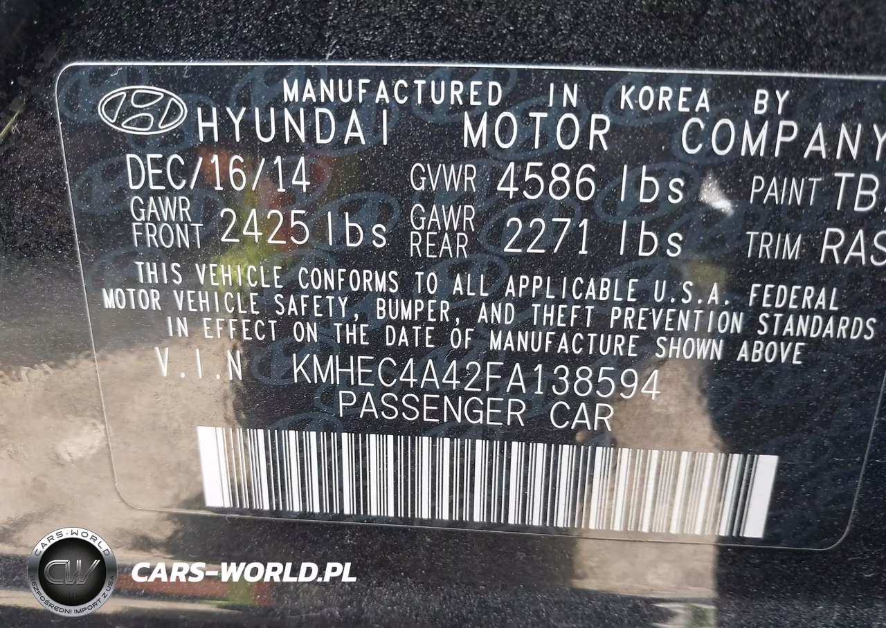 2015 Hyundai Sonata Hybrid VIN:KMHEC4A42FA138594 - 9