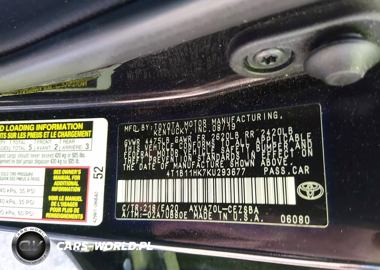 2019 Toyota Camry Se VIN:4T1B11HK7KU293677 - 9