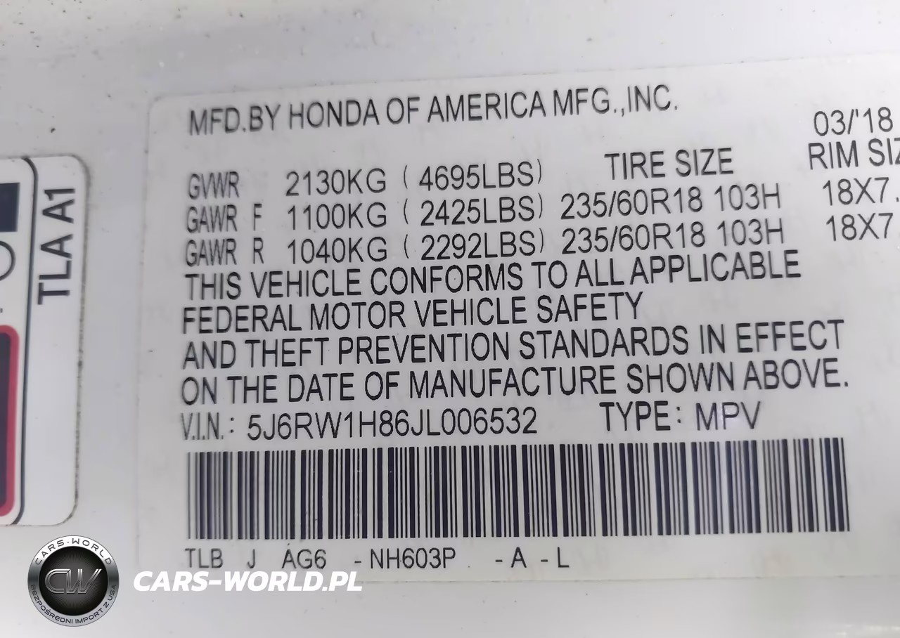 2018 Honda Cr-V Ex-L-Ex-L Navi VIN:5J6RW1H86JL006532 - 9
