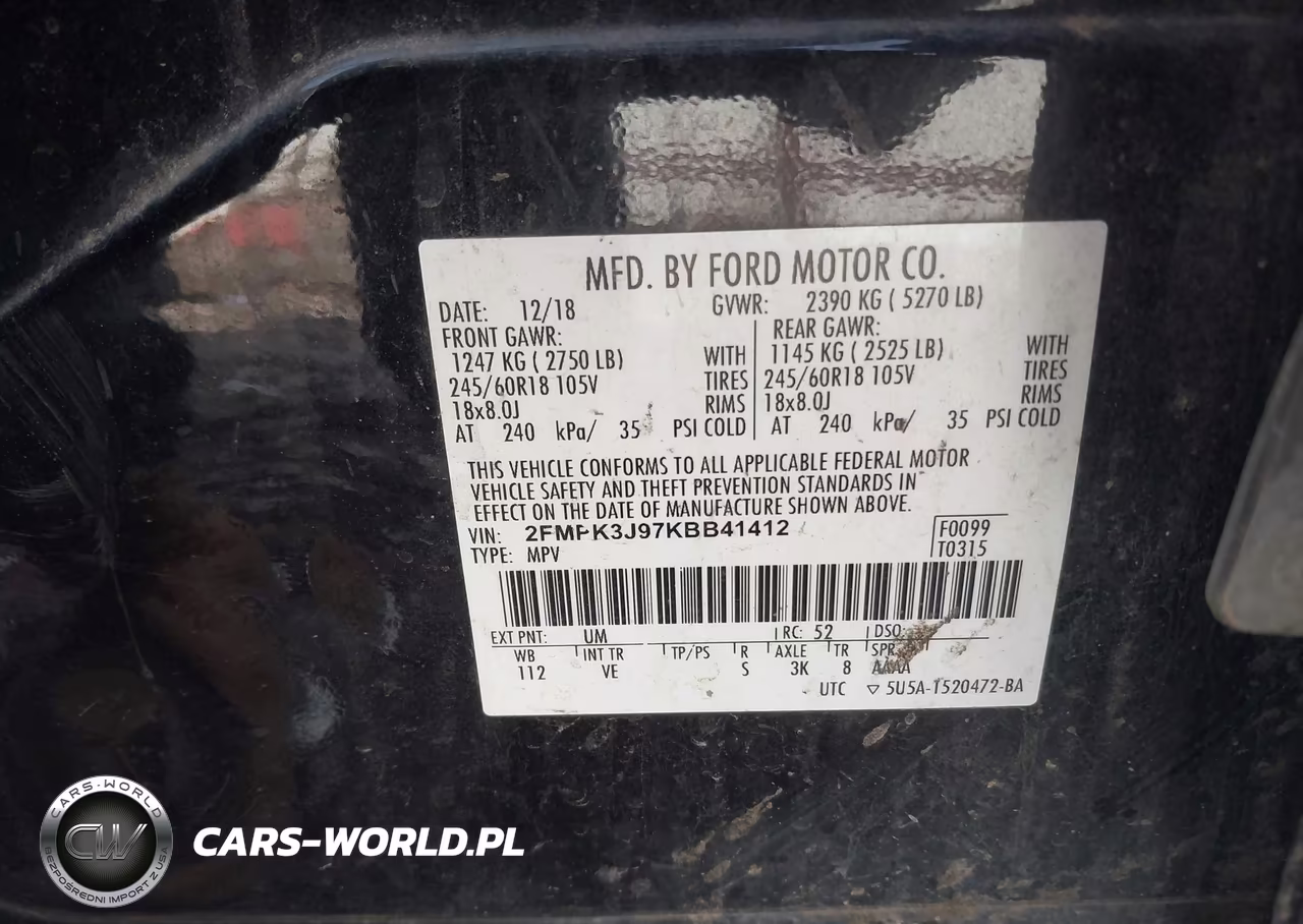2019 Ford Edge Sel VIN:2FMPK3J97KBB41412 - 9