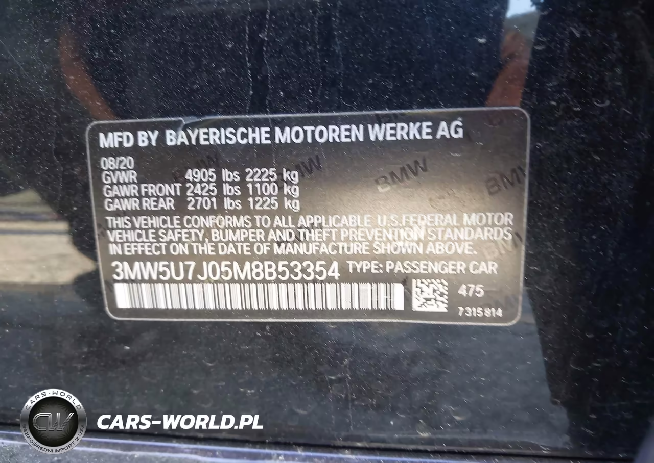 2021 BMW 3 Series M340I VIN:3MW5U7J05M8B53354 - 9