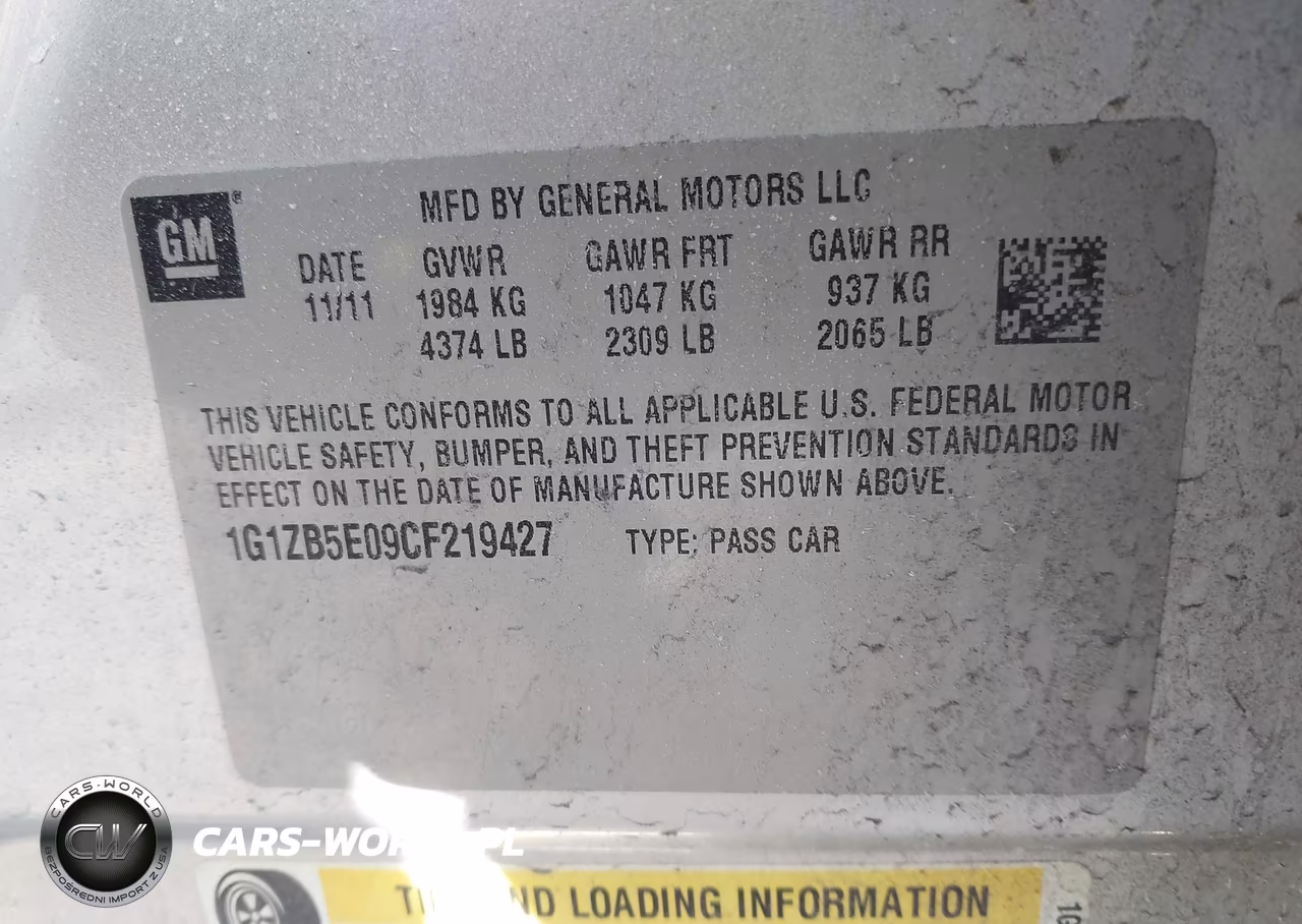2012 Chevrolet Malibu Ls VIN:1G1ZB5E09CF219427 - 9