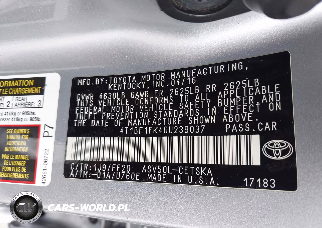 2016 Toyota Camry Se VIN:4T1BF1FK4GU239037 - 9