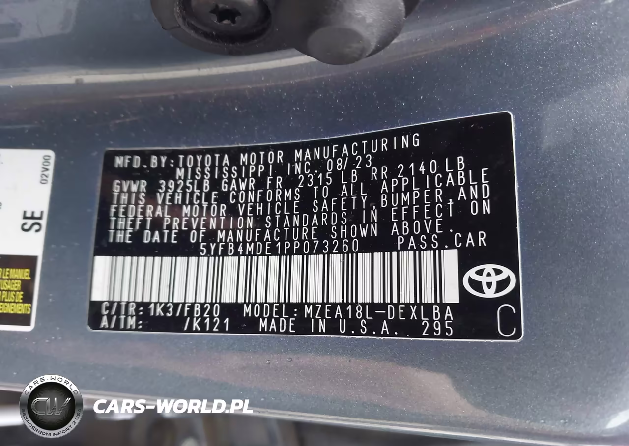 2023 Toyota Corolla Le VIN:5YFB4MDE1PP073260 - 9