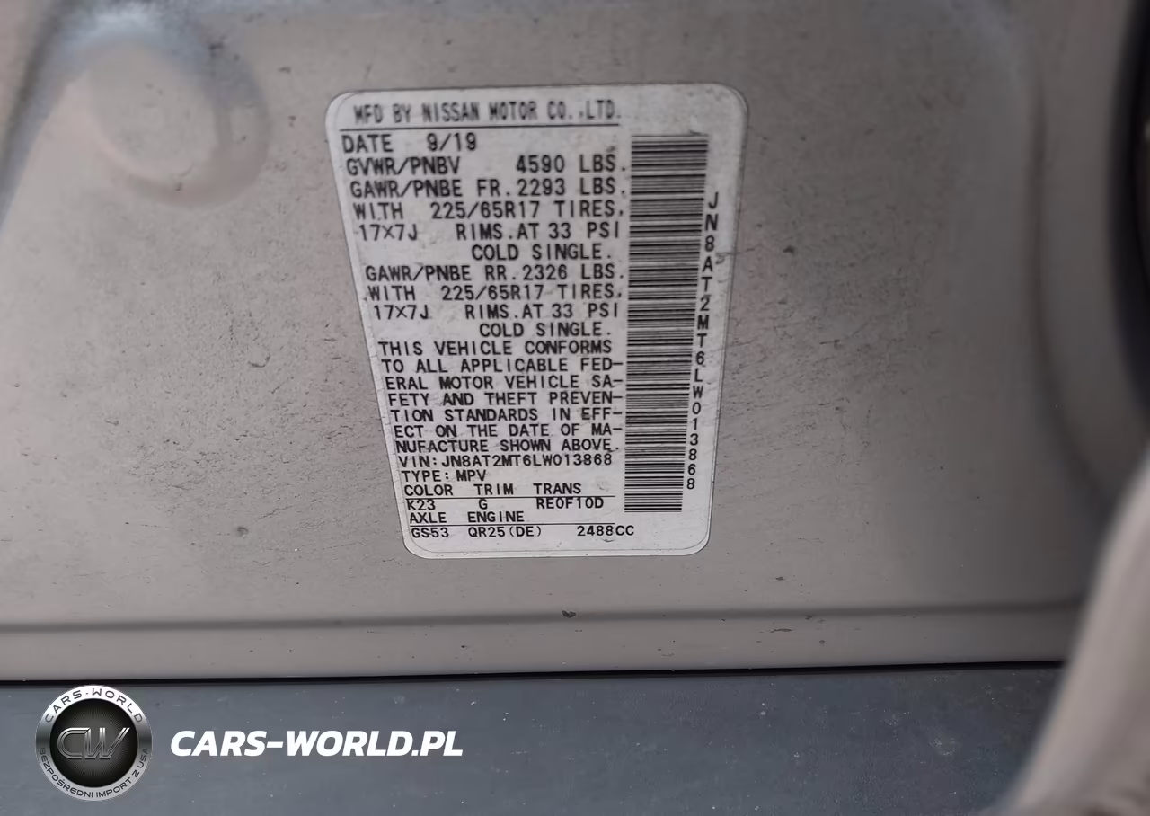 2020 Nissan Rogue Sv Fwd VIN:JN8AT2MT6LW013868 - 9
