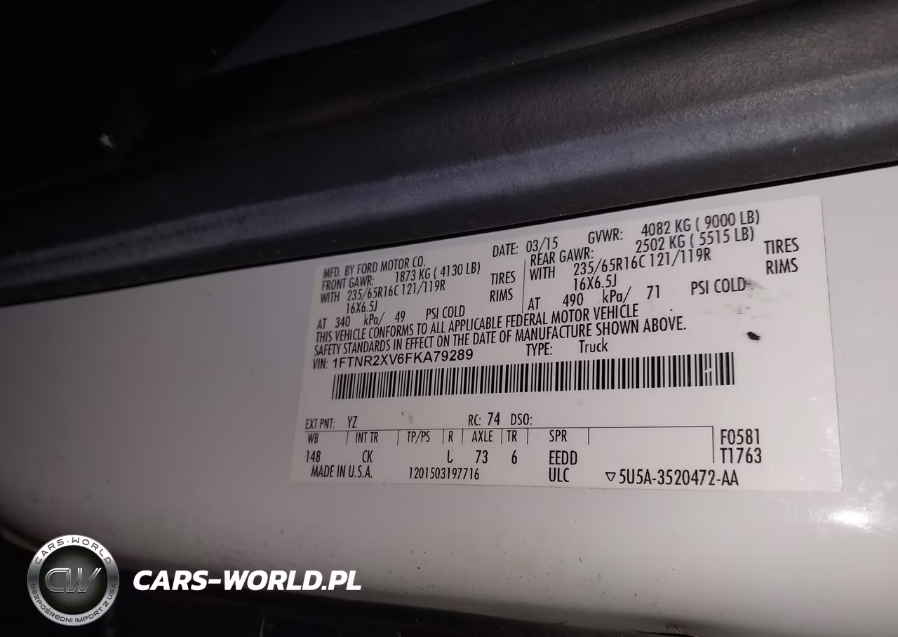 2015 Ford Transit-250 VIN:1FTNR2XV6FKA79289 - 9