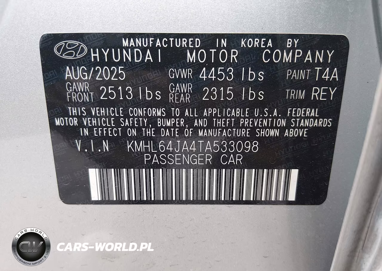 2026 Hyundai Sonata Sel Sport VIN:KMHL64JA4TA533098 - 9
