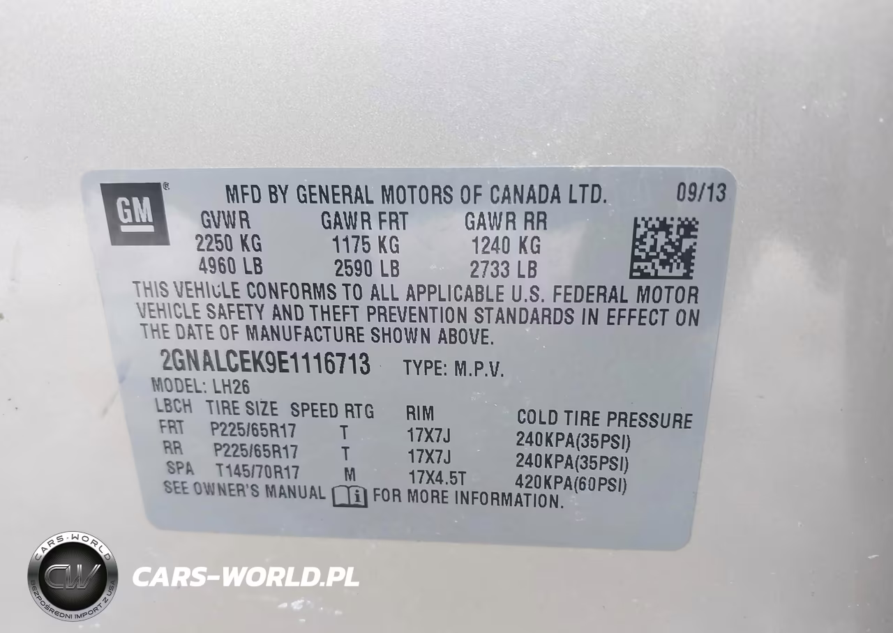 2014 Chevrolet Equinox 2Lt VIN:2GNALCEK9E1116713 - 9