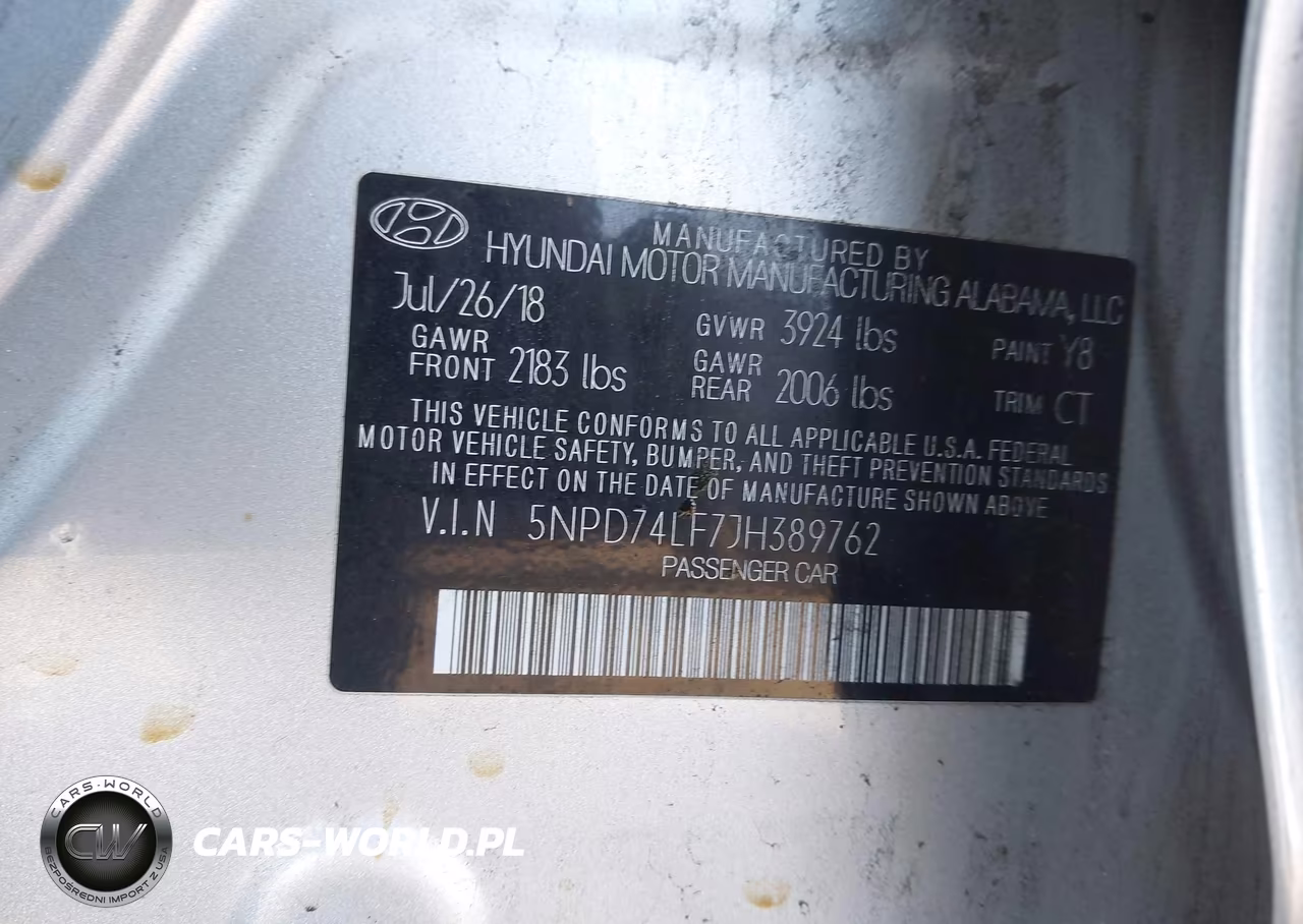 2018 Hyundai Elantra Se VIN:5NPD74LF7JH389762 - 9