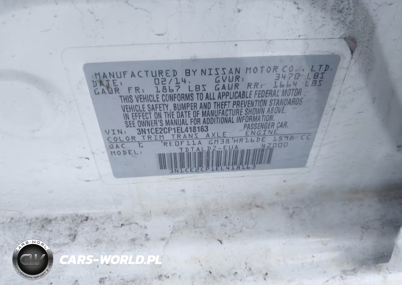 2014 Nissan Versa Note S (Sr)-S Plus-Sv VIN:3N1CE2CP1EL418163 - 9