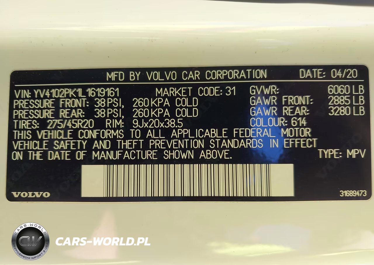 2020 Volvo Xc90 T5 Momentum 7 Passenger VIN:YV4102PK1L1619161 - 9