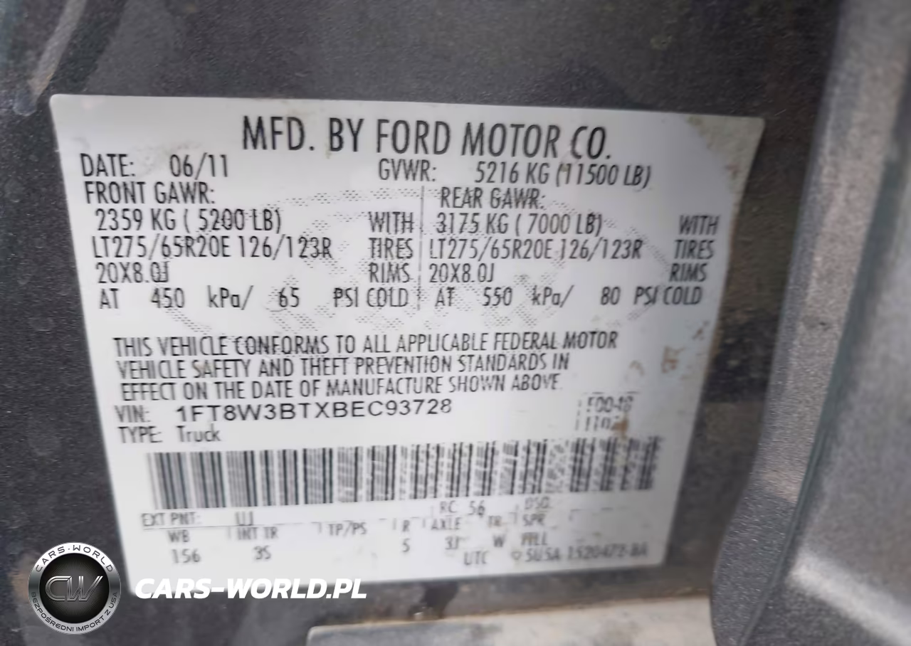 2011 Ford F-350 Xlt VIN:1FT8W3BTXBEC93728 - 9