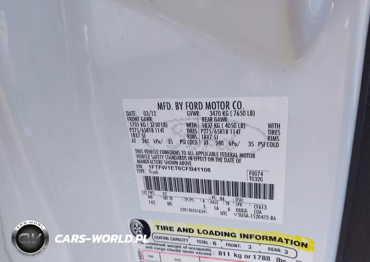 2012 Ford F-150 Xlt VIN:1FTFW1ET6CFB41108 - 9