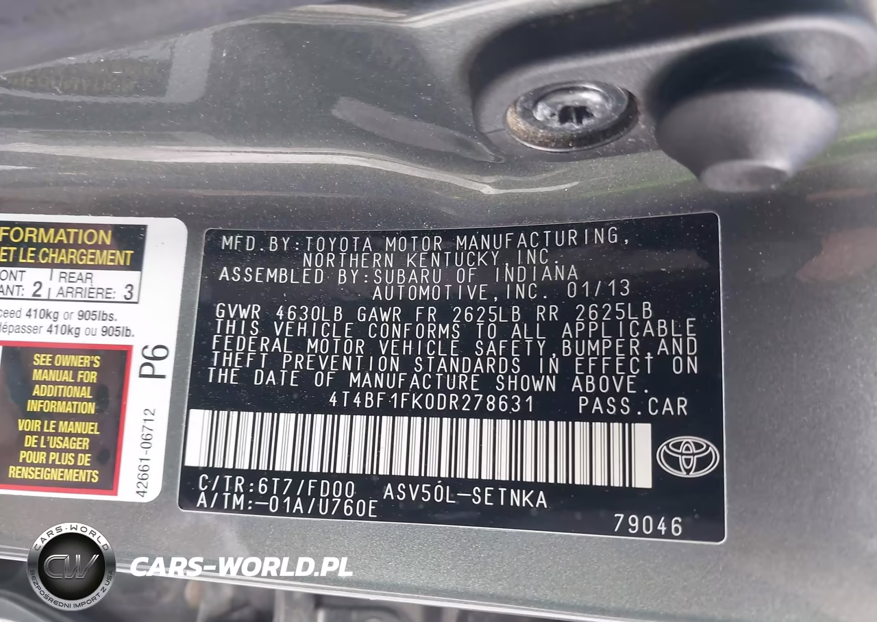 2013 Toyota Camry Le VIN:4T4BF1FK0DR278631 - 9
