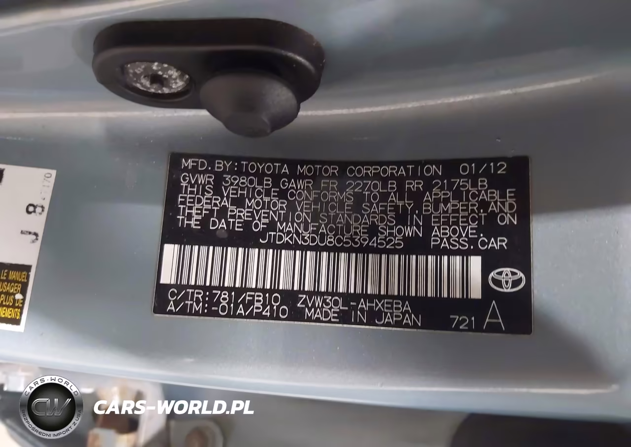 2012 Toyota Prius Three VIN:JTDKN3DU8C5394525 - 9