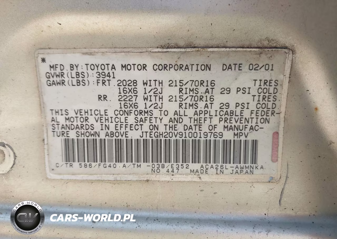 2001 Toyota Rav4 VIN:JTEGH20V910019769 - 9