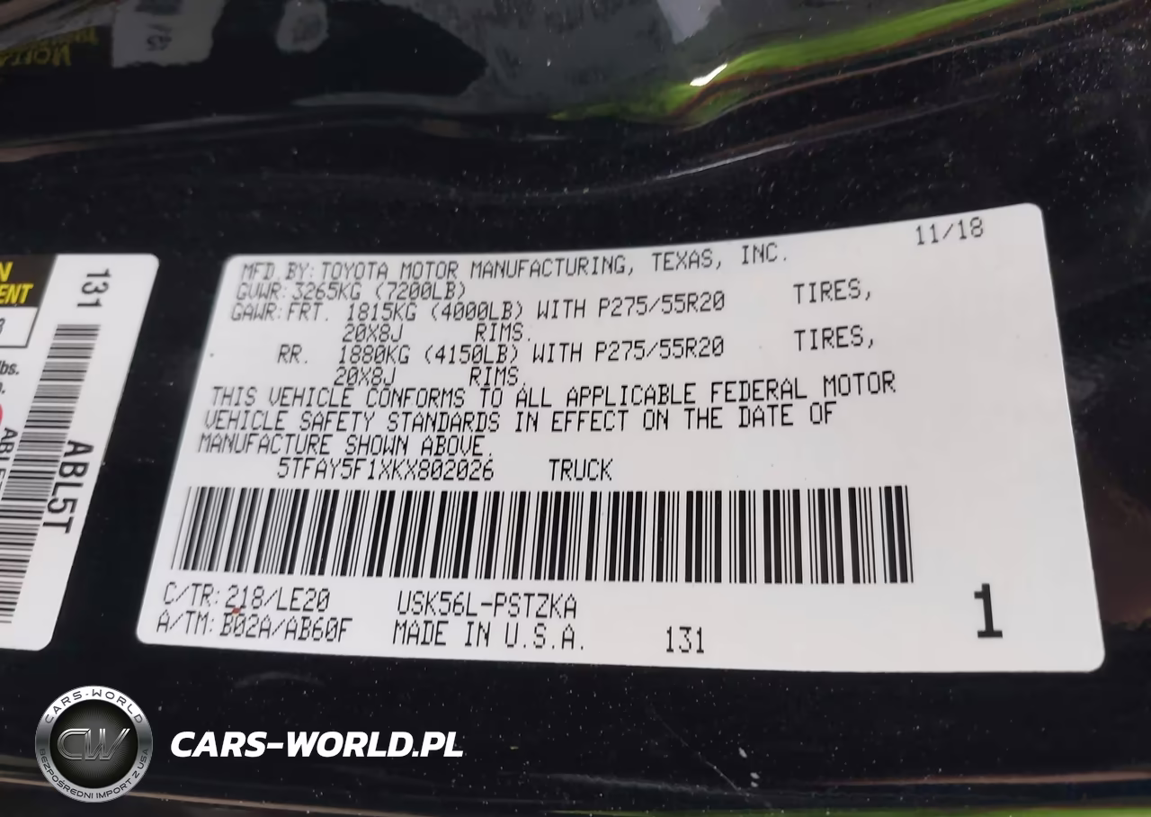 2019 Toyota Tundra Platinum 5.7L V8 VIN:5TFAY5F1XKX802026 - 9