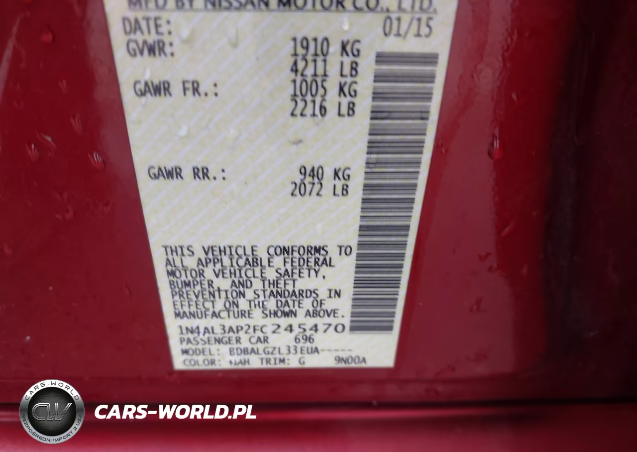 2015 Nissan Altima 2.5-2.5 S-2.5 Sl-2.5 Sv VIN:1N4AL3AP2FC245470 - 9