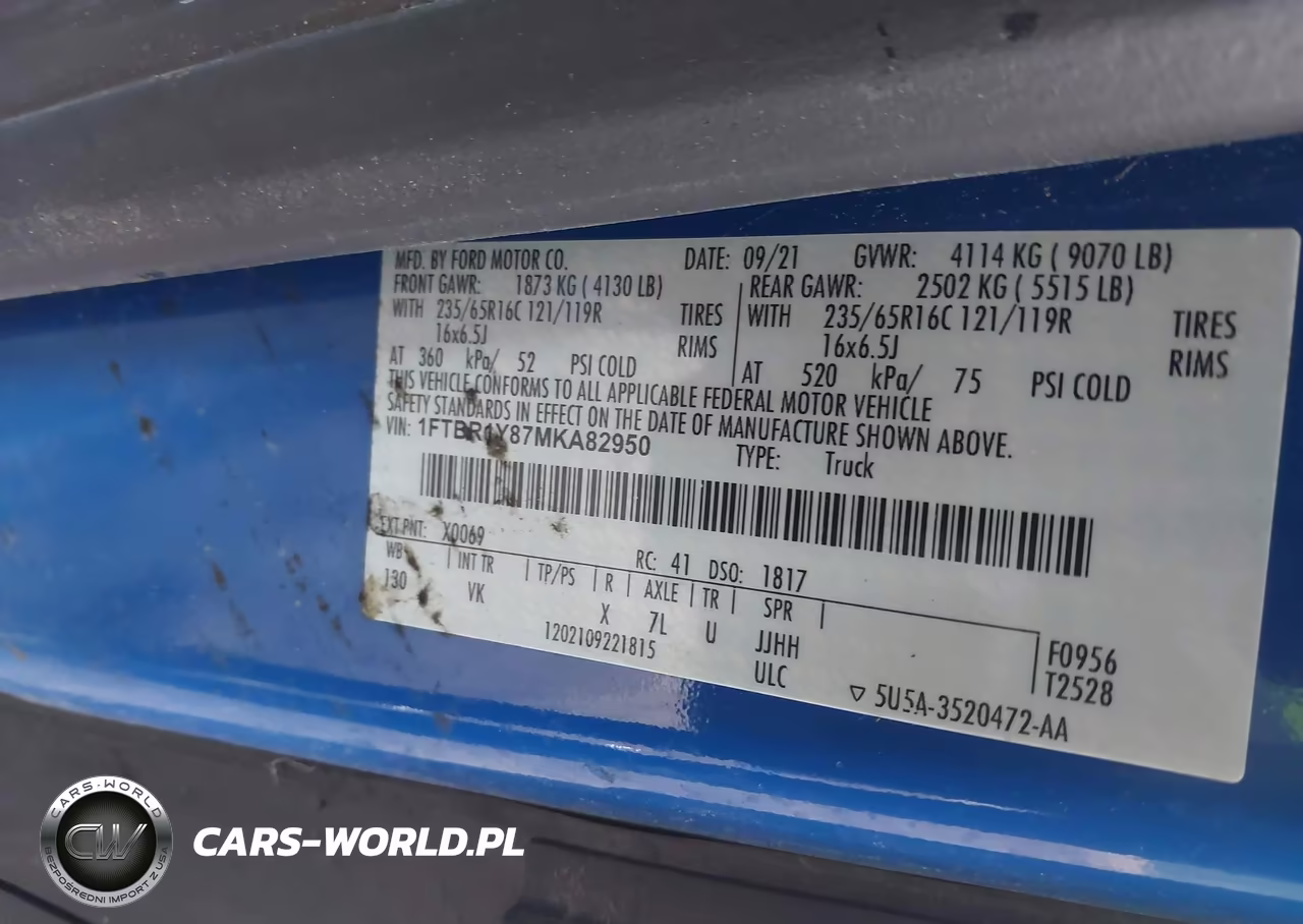 2021 Ford Transit-250 VIN:1FTBR1Y87MKA82950 - 9