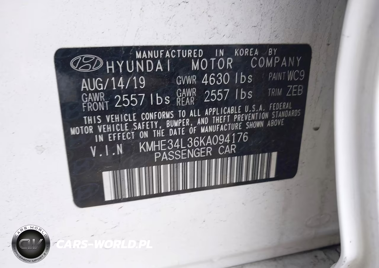2019 Hyundai Sonata Hybrid Limited VIN:KMHE34L36KA094176 - 9